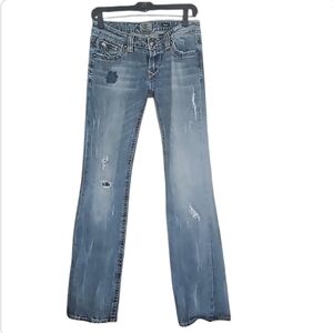 Women's  Express Fitted Small Distressed Blue  Jeans
